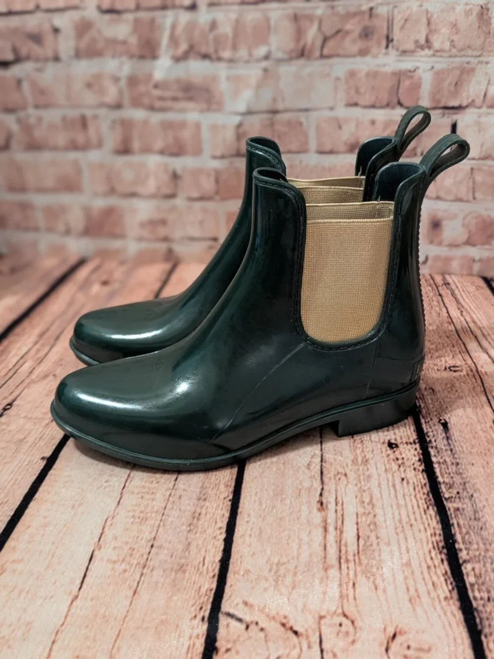Lauren Ralph Lauren Tally Hunter Green Chelsea Rain Boots Size 6B